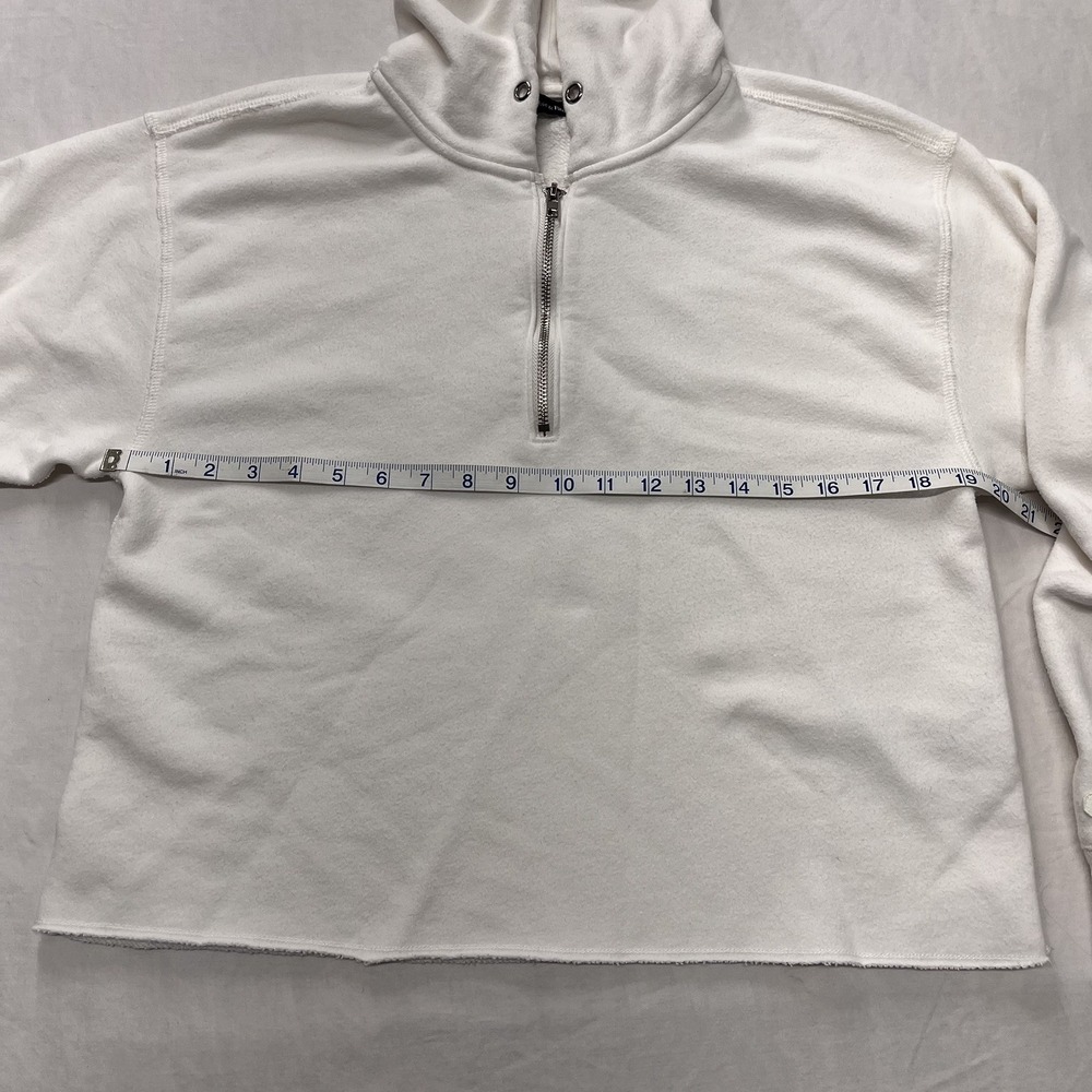 Abercrombie & Fitch Y2K Quarter Zip Jacket Cozy White Women's Medium Long Sleeve - Picture 9 of 10